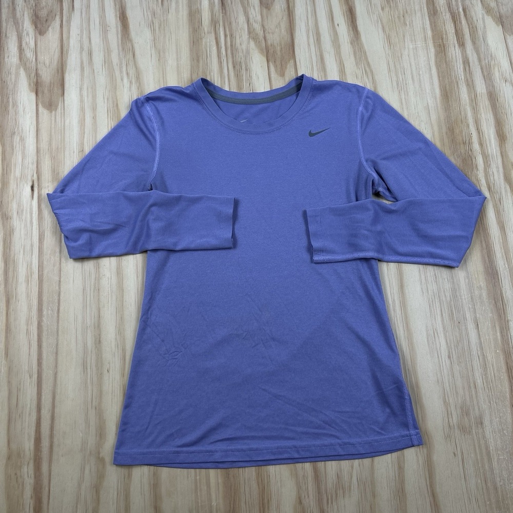 Nike Dri-FIT Women's Small Purple Long Sleeve T-Shirt Athletic Running Top